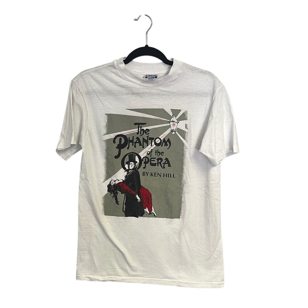 Vintage 80s Hanes Beefy Men's The Phantom Of The Opera White T-Shirt Size M
